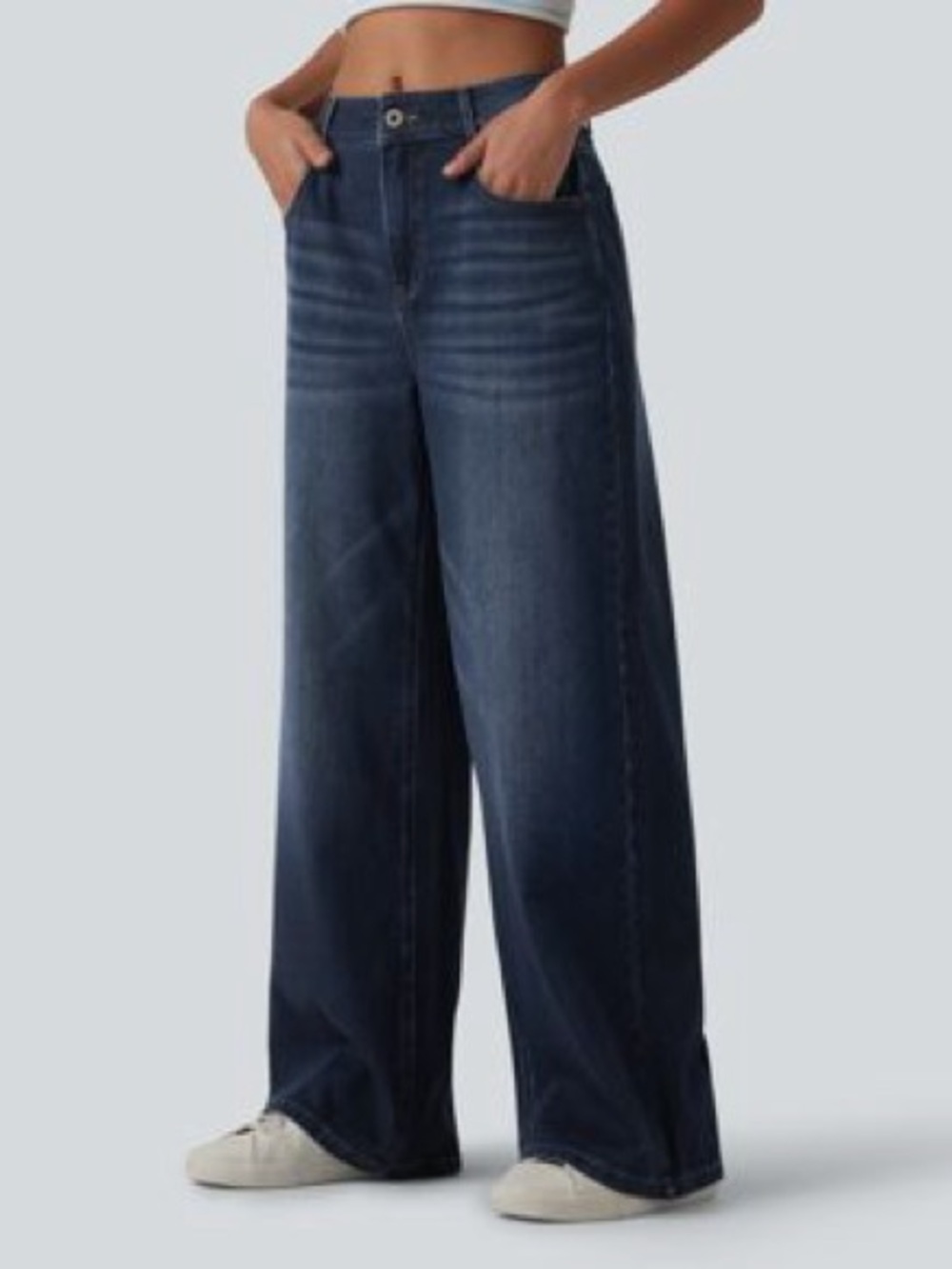 Halara Flex Denim Dark Wash Wide Leg Jeans Size Small Tall